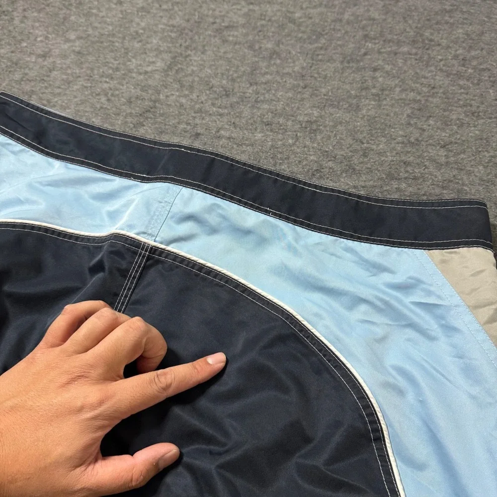 VTG 2005 Gap Board Shorts Mens 38 Navy Blue Colorblock Swim Trunks RN54023